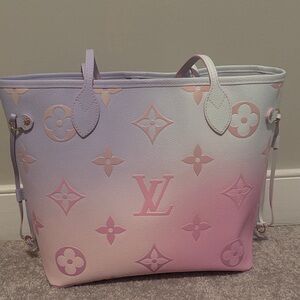Louis Vuitton Pastel Pink and Purple Tote Bag sunrise Pastel Neverfull MM New
